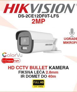 DS-2CE12DF0T-LFS HIKVISION 2MP COLORVU SMART HYBRID LIGHT CCTV KAMERA