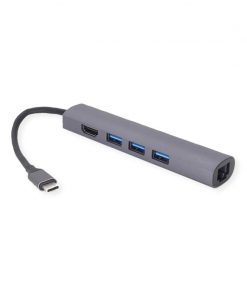 Roline VALUE USB-C docking station, 4K HDMI, 3×USB 3.2 Gen 1, G-LAN