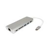Roline USB-C docking station, 4K HDMI, 2×USB 3.0/3.2 Gen 1, 1×SD/TF čitač kartica, 1×USB-C power, 1×G-LAN