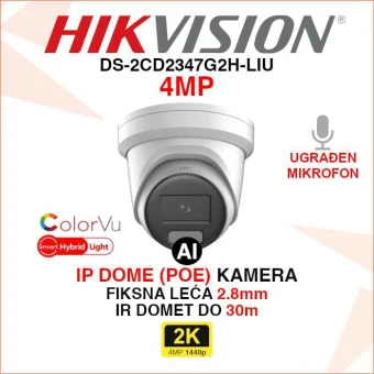 DS-2CD2347G2H-LIU HIKVISION 4MP SMART HYBRID LIGHT COLORVU IP KAMERA