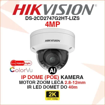 HIKVISION 2K IP COLORVU SMART HYBRID LIGHT KAMERA DS-2CD2747G2HT-LIZS