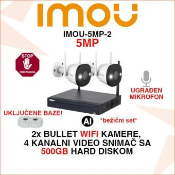 IMOU BEŽIČNI WIFI SET SA 2 KAMERE 5MP REZOLUCIJE IMOU-5MP-2