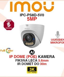 IMOU IPC-PS8D-5V0 PS8D 5MP IP POE DOME KAMERA S AKTIVNOM OBRANOM