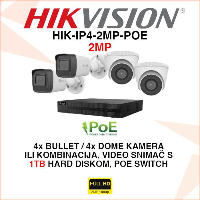 hikvision-2mp-ip-poe-set-za-video-nadzor-s-4-kamere-hik-ip4-hik-ip4-2mp-poe_9157 HIKVISION 2MP IP POE SET ZA VIDEO NADZOR S 4 KAMERE HIK-IP4-2MP-POE - Slika 1