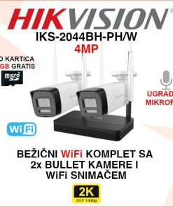 IKS-2044BH-PH/W HIKVISION 4MP BEŽIČNI WIFI SET SA 2 BULLET KAMERE