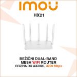 IMOU HX21 BEŽIČNI DUAL-BAND AX3000 WIFI MESH ROUTER