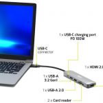 Port docking 1X4K USB-C 5 devices 100W