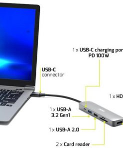 Port docking 1X4K USB-C 5 devices 100W