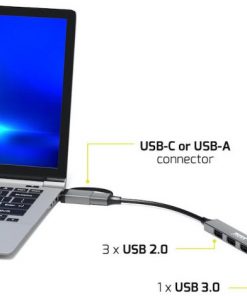 Port HUB USB-C/A 4 porta 480 Mbps SLIM