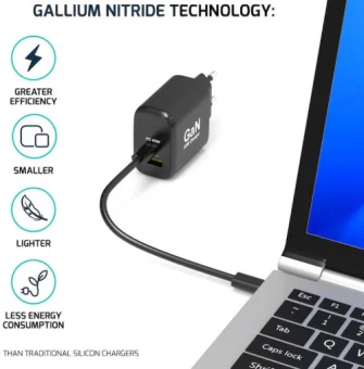 Port zidni punjač GaN 65W USB-C/USB-A