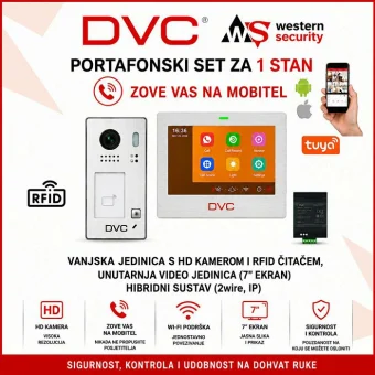 DVC HYBRID PORTAFON SET ZA 1 STAN ILI KUĆU S WIFI VIDEO JEDINICOM