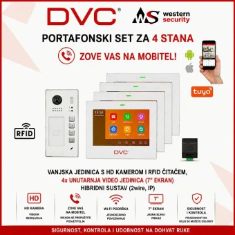 DVC HYBRID PORTAFON SET ZA 4 STANA S WIFI VIDEO JEDINICOM