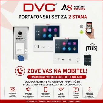 DVC PORTAFON SET ZA 2 STANA S WiFi VIDEO JEDINICOM PORTAFON-VIDEO2+SET