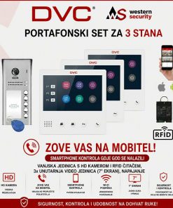 DVC PORTAFON SET ZA 3 STANA S WiFi VIDEO JEDINICOM PORTAFON-VIDEO3+SET