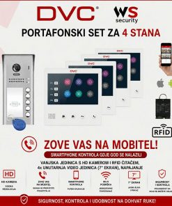 DVC WiFi VIDEO PORTAFON SET ZA 4 STANA PORTAFON-VIDEO4+SET