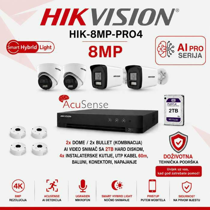 hikvision-4k-hd-cctv-komplet-s-4-kamere-ai-pro-serija-hik-8mp-pro4_11915 Hikvision 4K HD CCTV komplet s 4 kamere - AI PRO serija - Slika 1