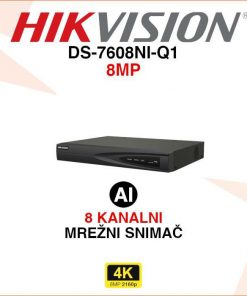 HIKVISION 8 KANALNI 4K MREŽNI VIDEO SNIMAČ DS-7608NI-Q1