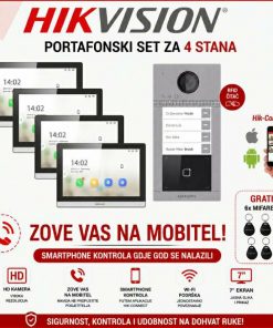 HIKVISION PORTAFON SET ZA 4 STANA S VIDEO JEDINICOM HIK-PORTAFON4-SET