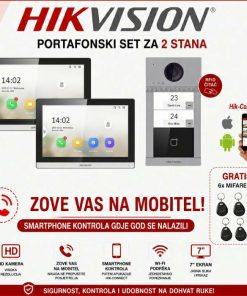 HIKVISION SET PORTAFONA ZA 2 STANA S VIDEO JEDINICOM HIK-PORTAFON2-SET