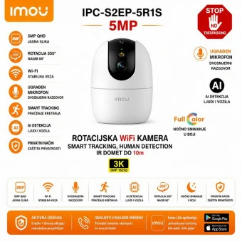 IMOU IPC-S2EP-5R1S RANGER 2 PRO 5MP ROTACIJSKA WIFI KAMERA