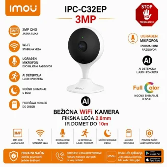 IPC-C32EP IMOU CUE 2 3MP WIFI SMART KAMERA S AI DETEKCIJOM