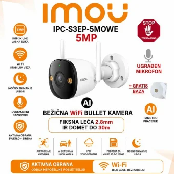 IPC-S3EP-5M0WE IMOU BULLET 3 5MP WiFI KAMERA S AKTIVNOM OBRANOM