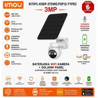 KIT/IPC-K9EP-3T0WE/FSP12-TYPEC IMOU CELL PT SOLARNA AI WIFI KAMERA