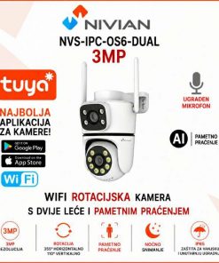 NIVIAN 2K ROTACIJSKA AI WIFI NADZORNA KAMERA NVS-IPC-0S6-DUAL