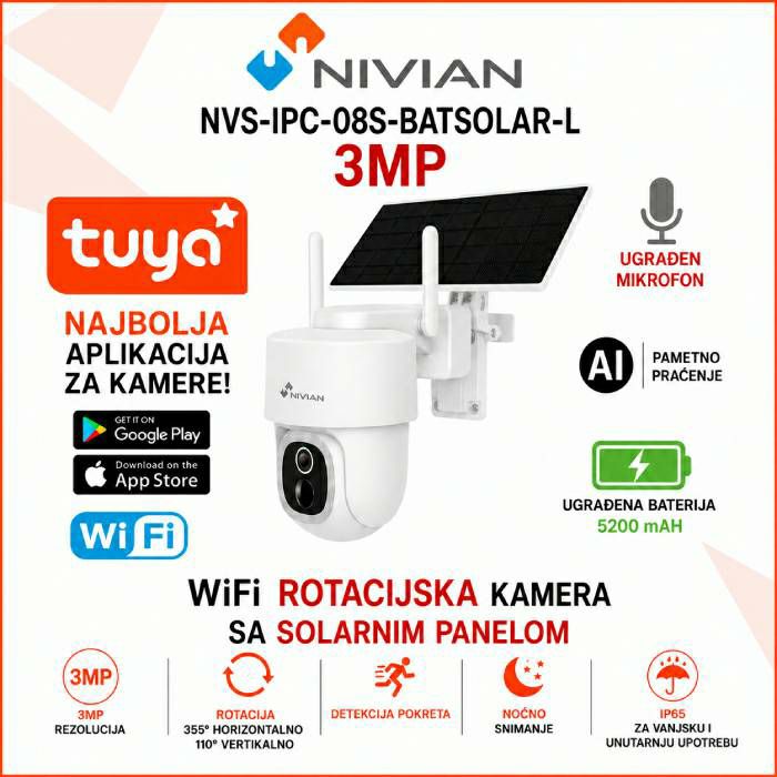 nivian-3mp-solarna-rotacijska-ai-wifi-kamera-nvs-ipc-08s-bat-nvs-ipc-08sbatsolar-l_12196 NIVIAN 3MP SOLARNA ROTACIJSKA AI WIFI KAMERA NVS-IPC-08S-BATSOLAR-L - Slika 1