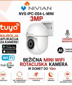 NIVIAN 3MP WIFI MINI KAMERA SA AUTO TRACKINGOM NVS-IPC-0S4-L-MINI