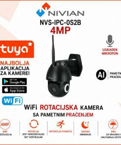 NIVIAN 4MP BEŽIČNA WIFI ROTACIJSKA SMART KAMERA NVS-IPC-0S2B