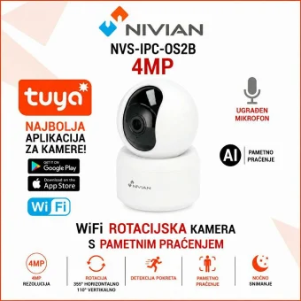 NIVIAN WIFI ROTACIJSKA KAMERA S AUTOMATSKIM PRAĆENJEM NVS-IPC-IS4