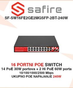 SAFIRE 16 PORTNI HI POE SWITCH SF-SW16FE2GE2MGSFP-2BT-240W