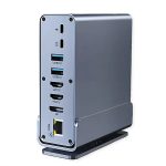 Roline VALUE Docking station USB-C, 2×HDMI/DP 4K/60, G-LAN, 3×USB-A 3.2, USB-C, 2×USB2.0, PD 100W, SD/microSD, Audio out