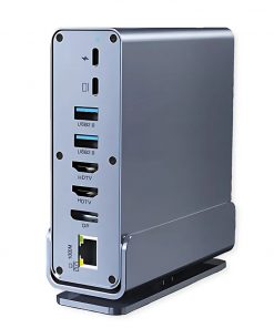 Roline VALUE Docking station USB-C, 2×HDMI/DP 4K/60, G-LAN, 3×USB-A 3.2, USB-C, 2×USB2.0, PD 100W, SD/microSD, Audio out