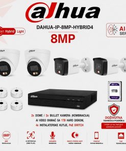 Dahua 4K IP komplet s 4 kamere - AI PRO serija