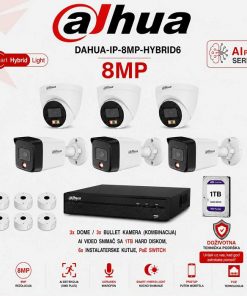 DAHUA 4K SMART HYBRID LIGHT SET SA 6 KAMERA DAHUA-IP-8MP-HYBRID6