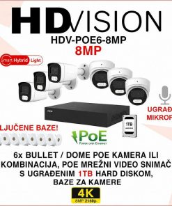 HDVISION 4K IP POE SMART HYBRID LIGHT SET SA 6 KAMERA HDV-POE6-8MP
