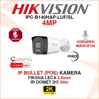 HIKVISION 2K HYBRID LIGHT KAMERA S AKTIVNOM OBRANOM IPC-B140HAP-LUF/SL