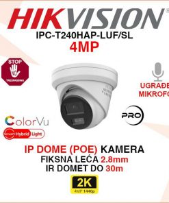 HIKVISION 2K HYBRID LIGHT KAMERA S AKTIVNOM OBRANOM IPC-T240HAP-LUF/SL
