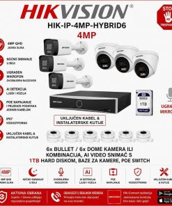 HIKVISION 2K SMART HYBRID LIGHT POE SET S 6 KAMERA HIK-IP-4MP-HYBRID6