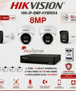 Hikvision 4K IP komplet s 4 kamere - AI PRO serija