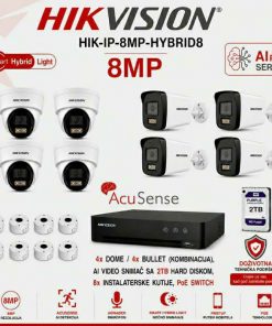 Hikvision 4K IP komplet sa 8 kamera - AI PRO serija
