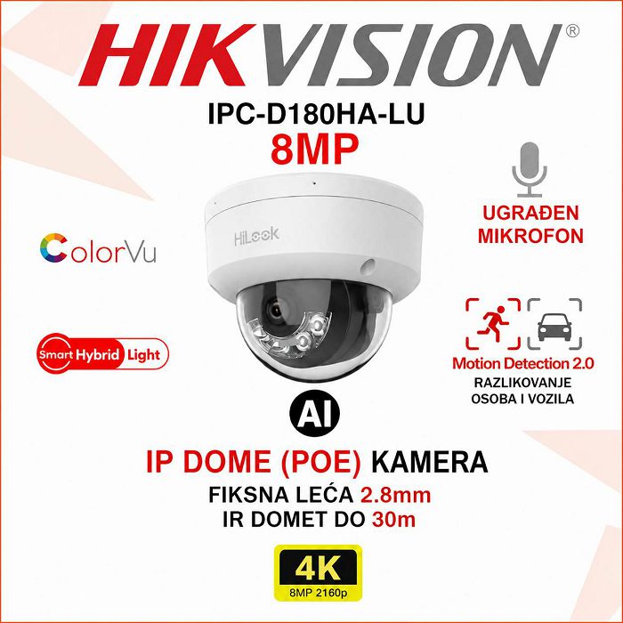 hikvision-4k-smart-hybrid-light-ai-ip-dome-kamera-ipc-d180ha-ipc-d180ha-lu_8966 HIKVISION 4K SMART HYBRID LIGHT AI IP DOME KAMERA IPC-D180HA-LU - Slika 1