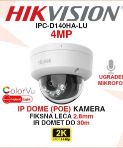 HIKVISION 4MP SMART DUAL LIGHT IP ANTIVANDAL KAMERA IPC-D140HA-LU