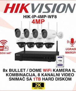 HIKVISION 4MP WIFI SET ZA VIDEO NADZOR SA 8 KAMERA HIK-IP-4MP-WF8