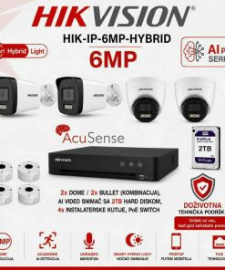 Hikvision 6MP IP komplet s 4 kamere - AI PRO serija