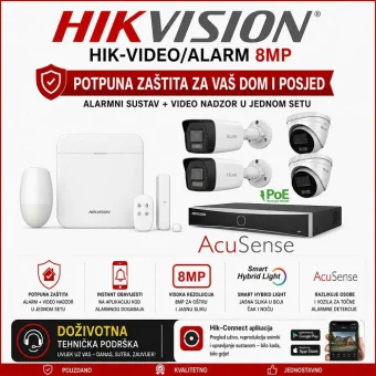 HIKVISION BEŽIČNI ALARM I VIDEO NADZOR SET HIK-VIDEO/ALARM 8MP