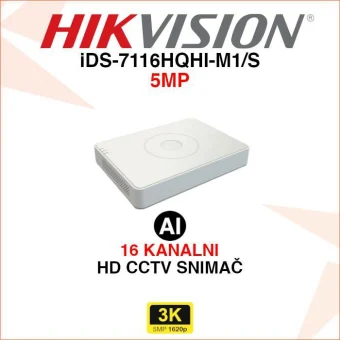 iDS-7116HQHI-M1/S HIKVISION 16 KANALNI 5MP ACUSENSE VIDEO SNIMAČ