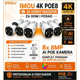 Imou 4K AI IP PoE komplet s 8 kamera - Best Buy